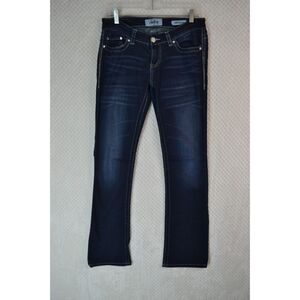 Daytrip Scorpio Bootcut Women's 28R Dark Wash Embellished Low Rise Jeans